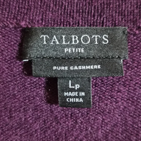 ​Talbots Plum Purple 100% Cashmere Long Sleeve Knit Sweater LP - Picture 2 of 8